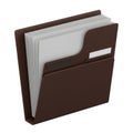 Brown Leather File Organizer for Documents Royalty Free Stock Photo