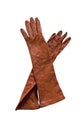 Brown leather gloves Royalty Free Stock Photo