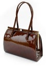 Brown leather handbag