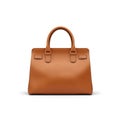Brown Leather Handbag, Top Handle Satchel Bag Stock Photo Royalty Free Stock Photo