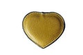 Brown leather heart on white background Royalty Free Stock Photo