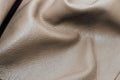 Brown leather jacket texture, genuine soft leather. Royalty Free Stock Photo