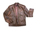 Brown Leather Jacket on white Royalty Free Stock Photo