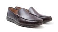 Brown leather loafers isolated Royalty Free Stock Photo