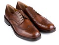 Brown leather male Oxfords shoes with Brogue Royalty Free Stock Photo