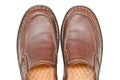 Brown leather men shoes Royalty Free Stock Photo