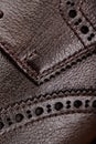 Brown leather men's shoes in classic style close-up Royalty Free Stock Photo