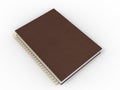 Brown leather notebook with golden spiral binding Royalty Free Stock Photo