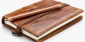 A brown leather notebook with a pencil inside. Suitable for office, education, or writing concepts Royalty Free Stock Photo