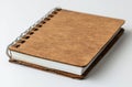 Brown Leather Notebook with Spiral Binding Royalty Free Stock Photo