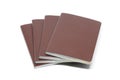 Brown Leather notebooks closeup detail isolated