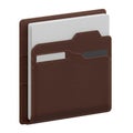 Brown Leather Portfolio with Documents and Files Royalty Free Stock Photo
