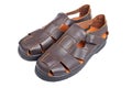 Brown leather sandals Royalty Free Stock Photo