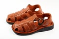 Brown leather sandals Royalty Free Stock Photo