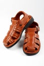 Brown leather sandals Royalty Free Stock Photo