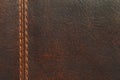 Brown leather with seam Royalty Free Stock Photo