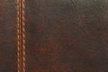 Brown leather with seam Royalty Free Stock Photo