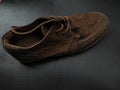 brown leather shoe cracked by heat