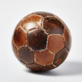 Vintage Wooden Soccer Ball: Postmodernist Deconstruction In Found Object Installation