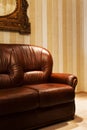 Brown leather sofa Royalty Free Stock Photo