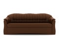 Brown leather sofa isolated on white background Royalty Free Stock Photo