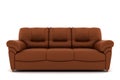 Brown leather sofa isolated on white background Royalty Free Stock Photo