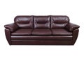 Brown leather sofa isolated on white with clipping path