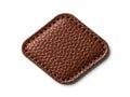 Brown leather square patch isolated on white background Royalty Free Stock Photo