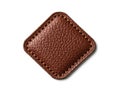 Brown leather square patch isolated on white background Royalty Free Stock Photo