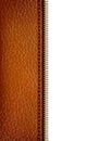 Brown leather texture background with zipper. Royalty Free Stock Photo