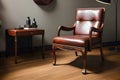 brown leather vintage chair beautiful detailed generated by ai Royalty Free Stock Photo
