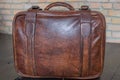 Brown Leather Vintage Suitcase Royalty Free Stock Photo