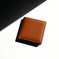 Brown Leather Wallet on Black Surface Royalty Free Stock Photo