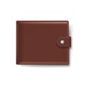 Brown Leather Wallet Isolated on White Background