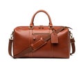 Brown leather weekender bag Royalty Free Stock Photo