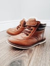 Toddler brown leather boots