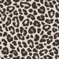 Brown leopard or jaguar seamless pattern. Modern animal fabric design. Vector illustration background.