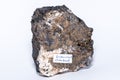 Brown limonite on black gemstone jewel mineral precious stone isolated