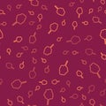 Brown line Cotton candy icon isolated seamless pattern on red background. Vector Illustration