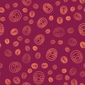 Brown line Doctor pathologist icon isolated seamless pattern on red background. Vector