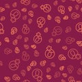 Brown line Elected employee icon isolated seamless pattern on red background. Head hunting. Business target or Royalty Free Stock Photo