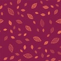 Brown line Reddish eye due to viral, bacterial or allergic conjunctivitis icon isolated seamless pattern on red