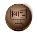 Brown line Software, web developer programming code icon isolated on white background. Javascript computer script random
