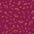Brown line Speedboat icon isolated seamless pattern on red background. Vector