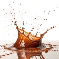 Brown liquid splash isolated on transparent background Royalty Free Stock Photo