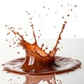 Brown liquid splash isolated on transparent background Royalty Free Stock Photo