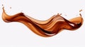 Brown liquid wave splashes isolated white background Royalty Free Stock Photo