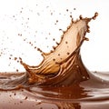 Brown liquid wave splashes mockup isolated on white background Royalty Free Stock Photo