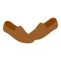 Brown loafers icon, isometric style