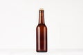Brown longneck beer bottle 330ml mock up. Royalty Free Stock Photo